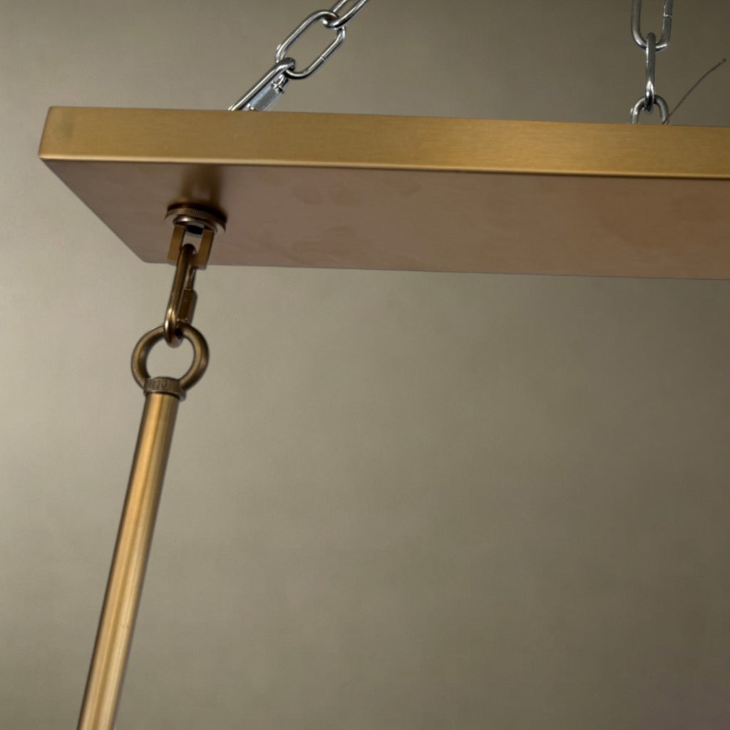 Smoked Textured Glass Strip Chandelier