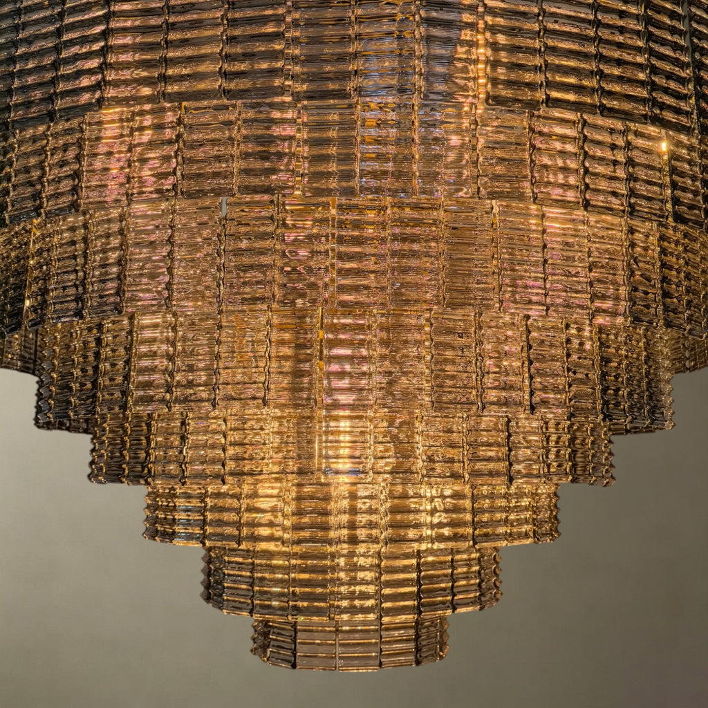 Smoked Glass Stacked Chandelier