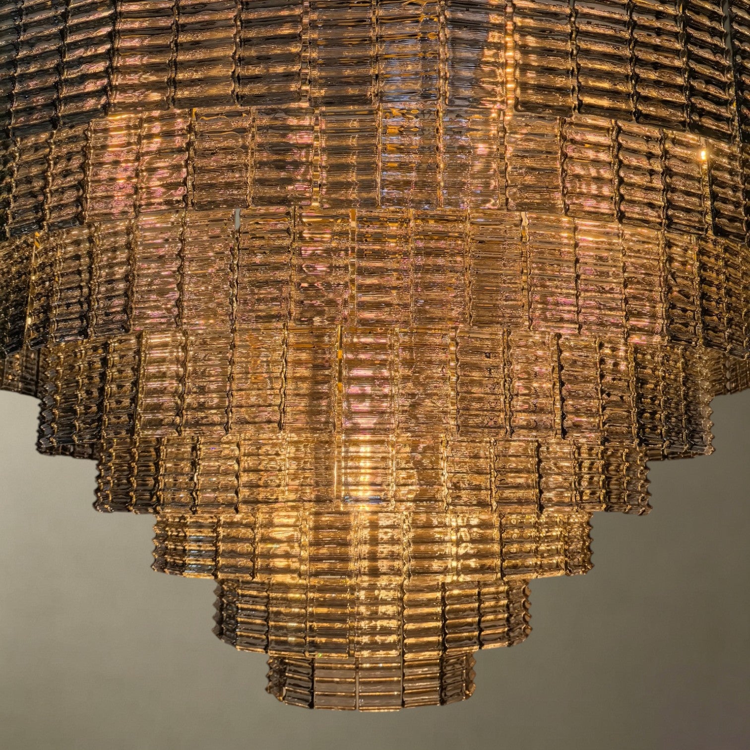 Smoked Glass Stacked Chandelier