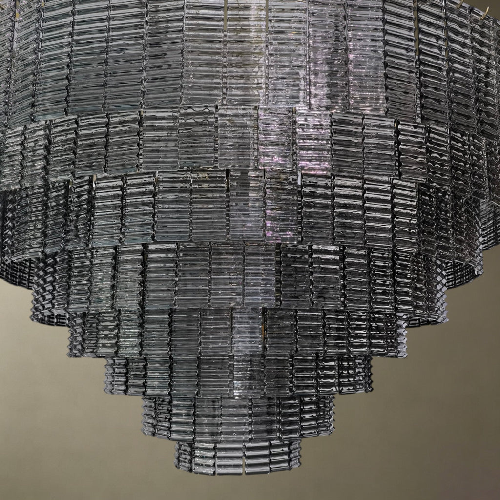 Smoked Glass Stacked Chandelier