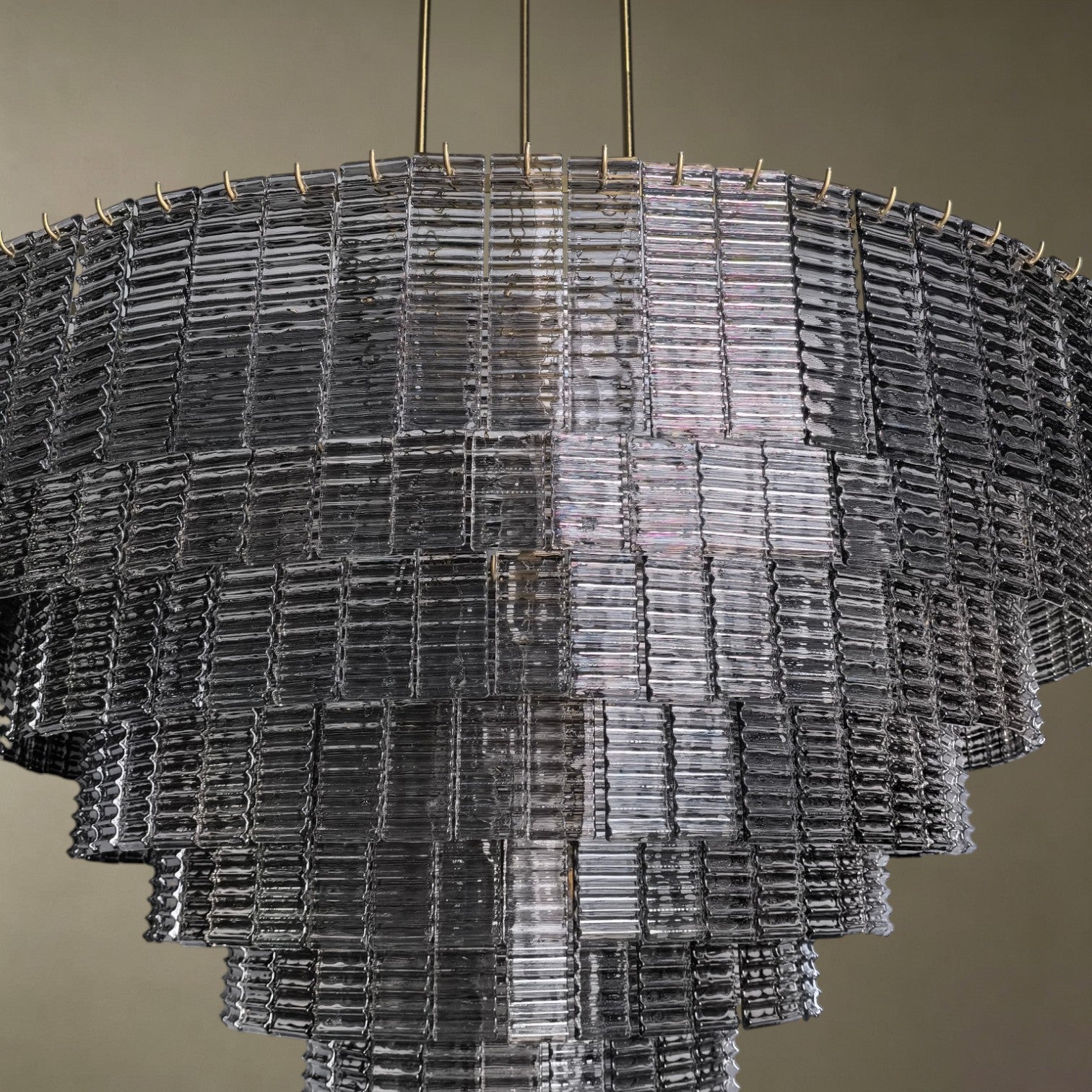 Smoked Glass Stacked Chandelier