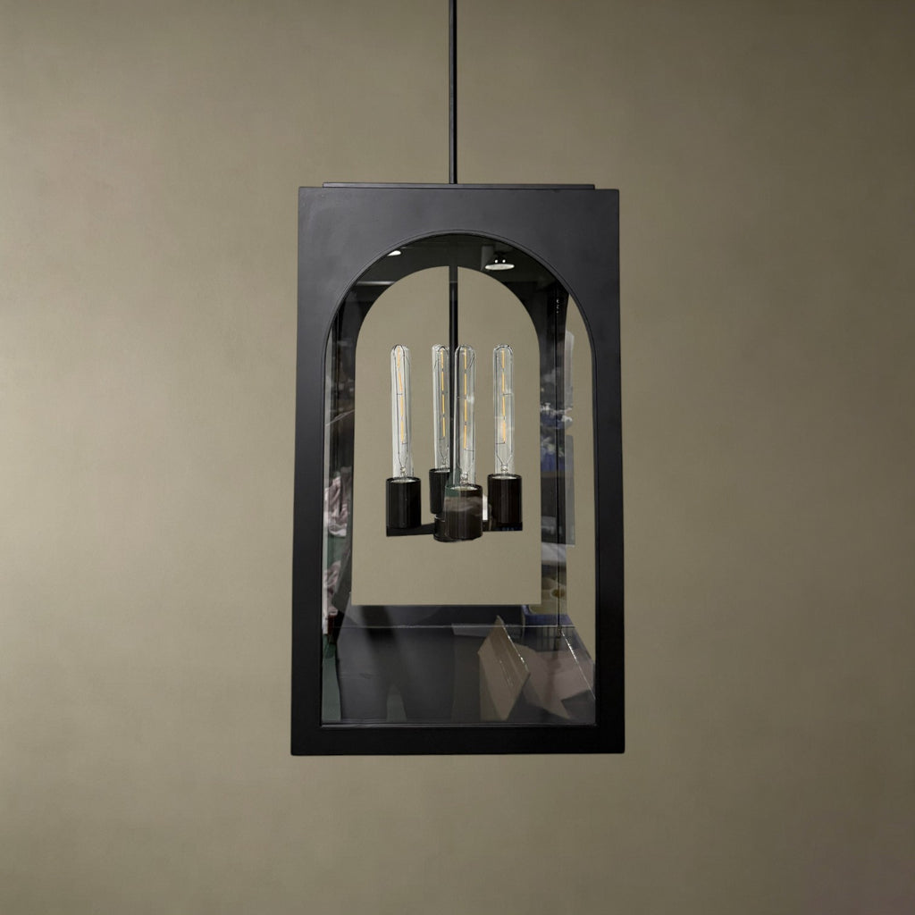 Black Arched Glass Chandelier