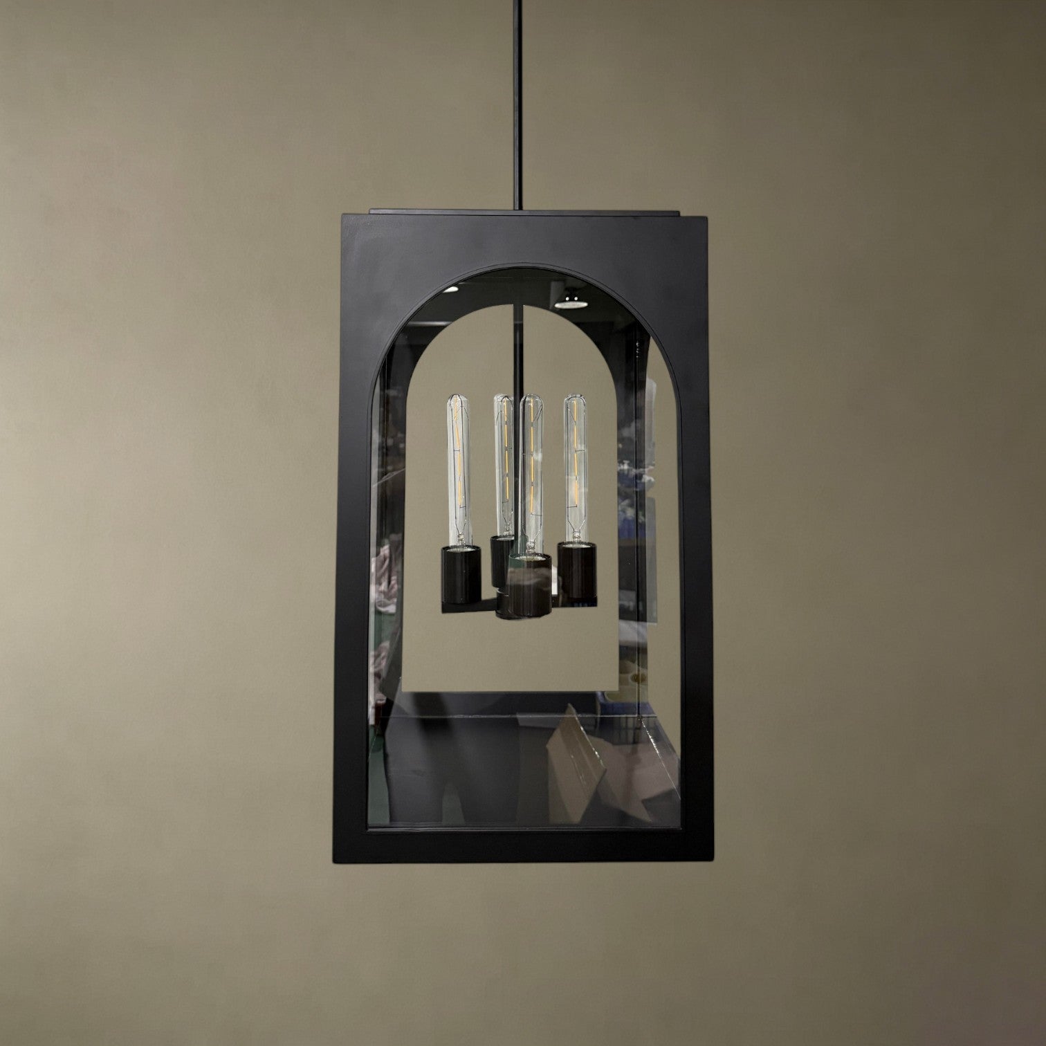 Black Arched Glass Chandelier