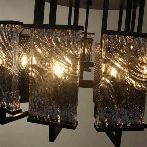 Crystal Textured Circular Chandelier