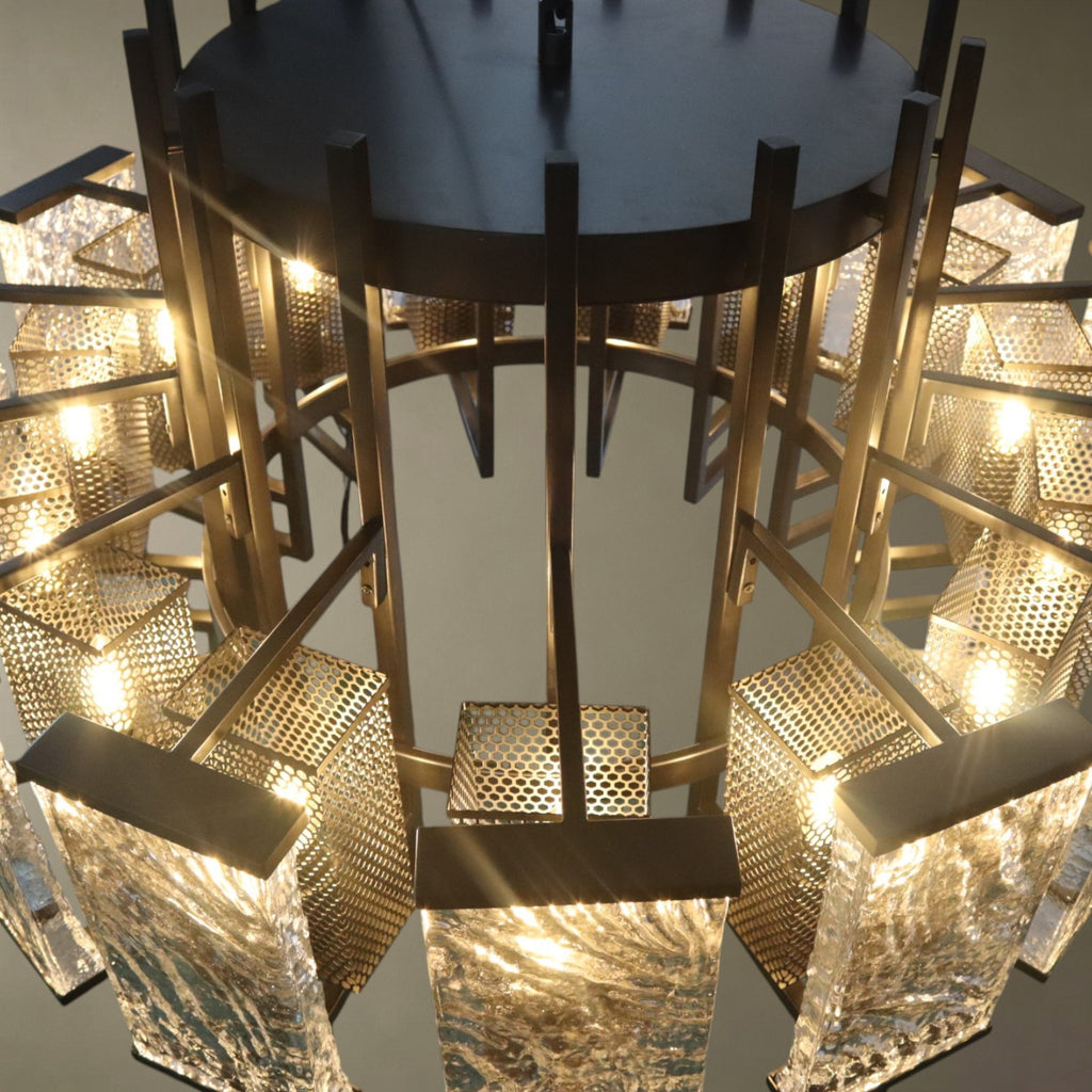 Crystal Textured Circular Chandelier
