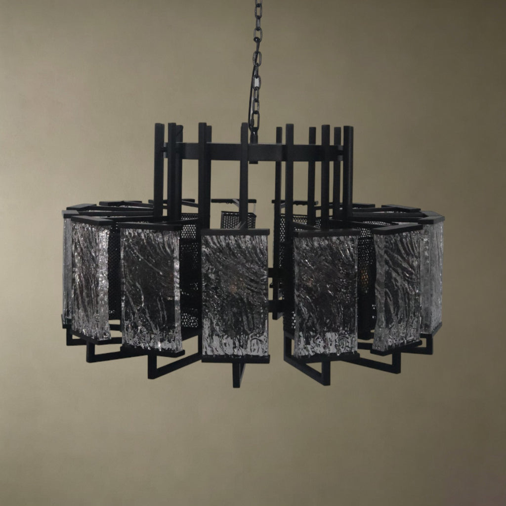 Crystal Textured Circular Chandelier