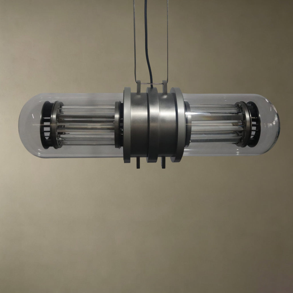 Glass Cylindrical Strip Chandelier