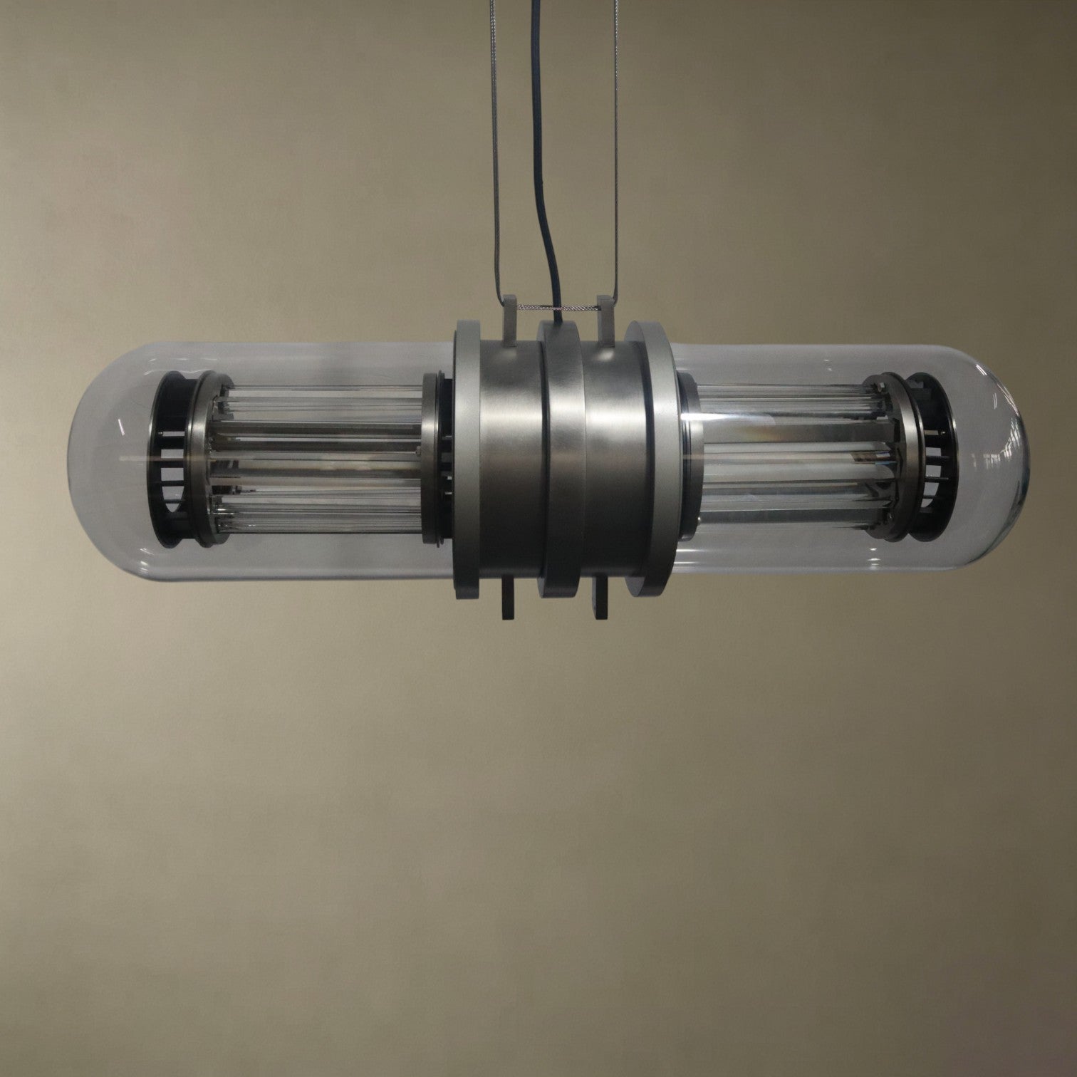 Glass Cylindrical Strip Chandelier
