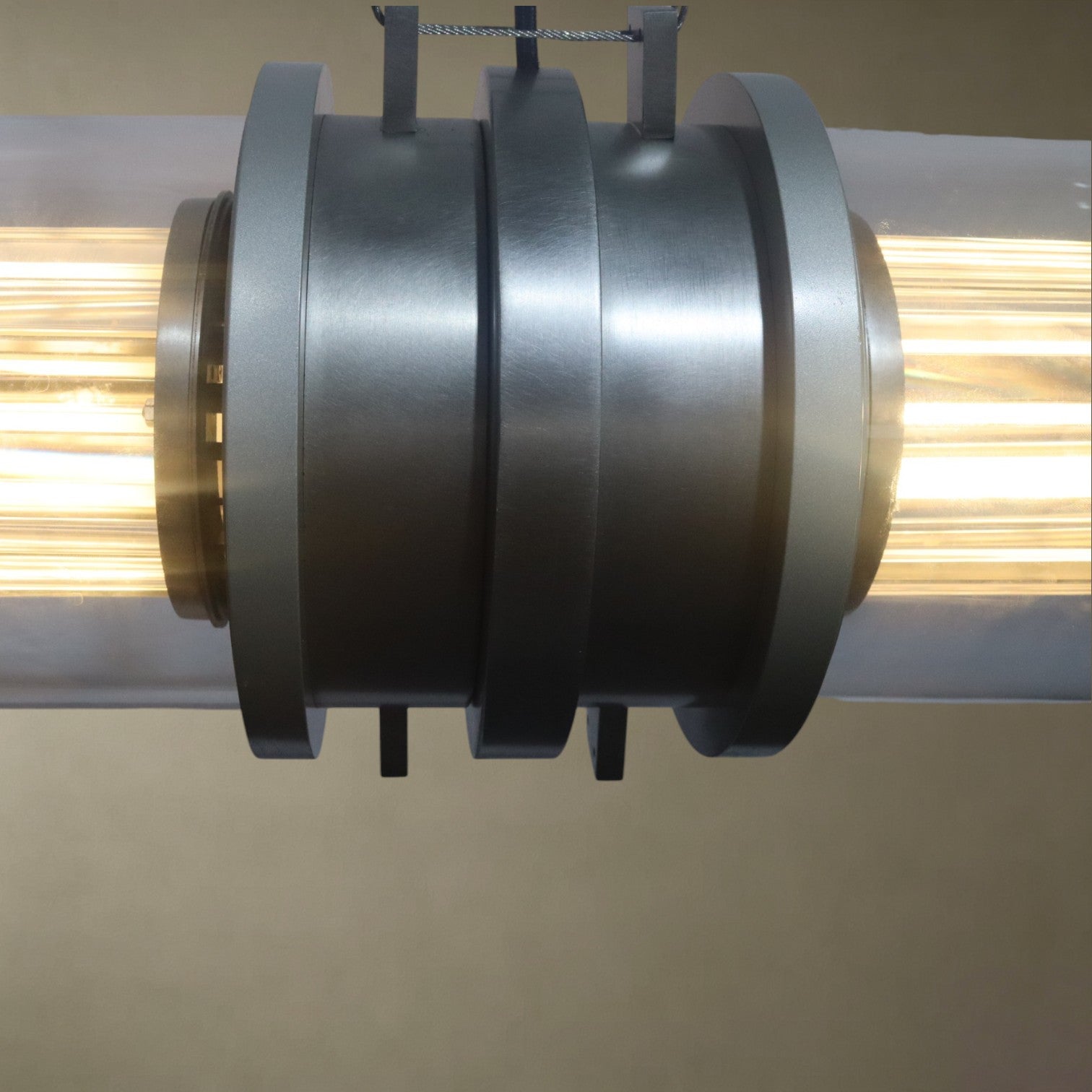 Glass Cylindrical Strip Chandelier